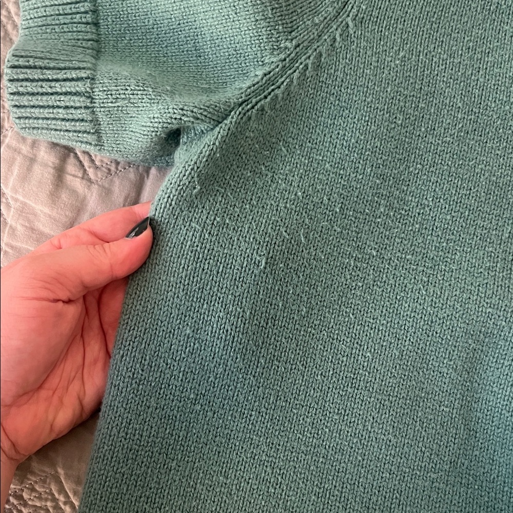 Abercrombie & Fitch Teal Button-Up Short Sleeve Crew Cardigan Size M - Picture 6 of 7